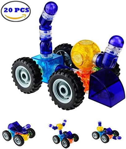 Ideashop Magnetic Blocks, 20 PCS Magnetic 3D Building Blocks Set Magnetic Tiles Educational Construction Toys for Baby/ Kids, Ages 3 Years Up