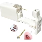 AM RONG MAGIC Upgraded Version Self Nose Piercing Gun Self Nose Piercing Gun Kit Safety Nose Piercing Gun Kit Tool,Self Ear Piercing Gun (Gold&mdash;White Crystal)