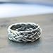Oxford Diamond Co Men's Plain Braided Band .925 Sterling Silver Ring Sizes 5-13