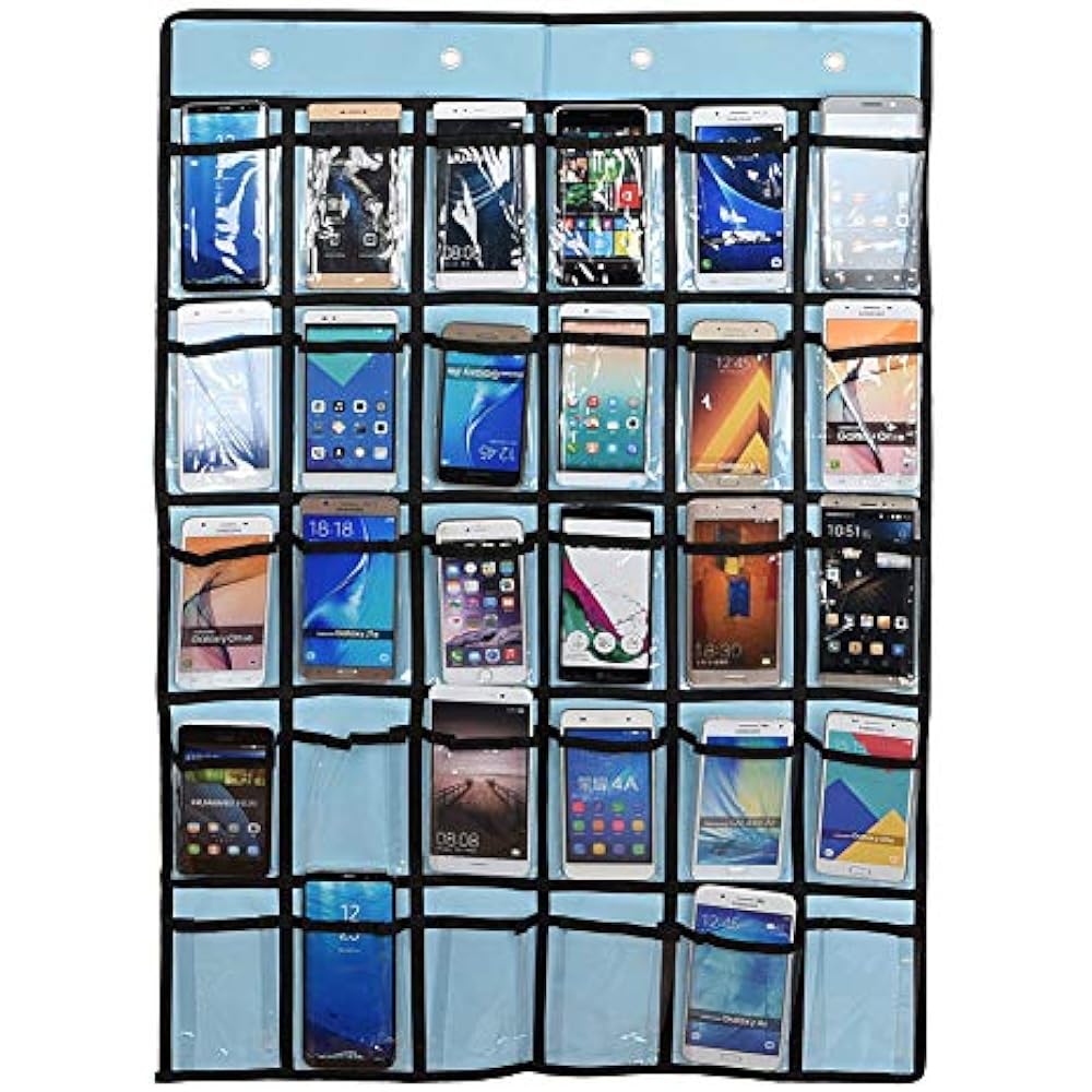 Classroom Pocket Chart For Cell Phones Calculators 30 Clear Pockets Over Door 696543354412 eBay
