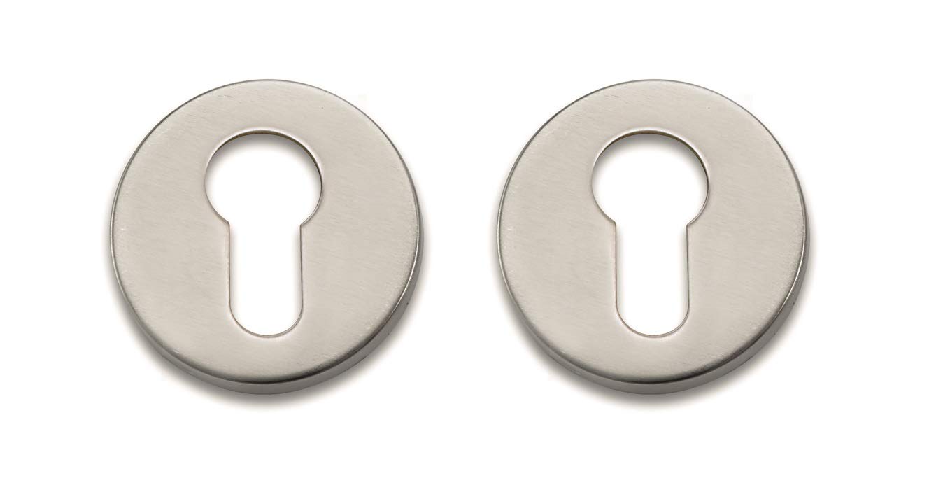 Bricard 668021 Tempo Design Rosettes for Entrance Doors, Stainless Steel, 1 Pair