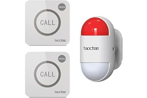 taoctee Panic Button Alarm for House Remote Control Strobe Siren Alarm System Sound & Light Emergency Panic Button for Security,Elderly,Office (Battery Operated&USB Charging)