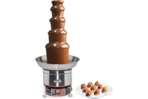 ALDKitchen Chocolate Fountain | Stainless Steel Chocolate Fondue Fountain with | Digital Control | 110V (5 Tiers)