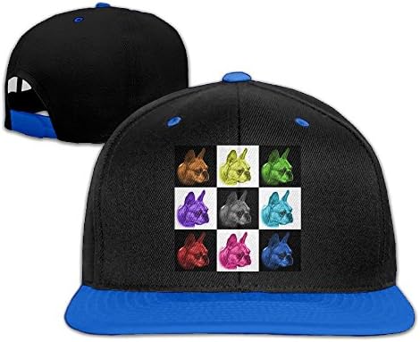 YSDISJE Floral Mosiac French Bulldog Hip Hop Flat Brim Cap Unisex Baseball Hat Funny Adjustable Snapback Cool Plain Trucker Hats For Dance,Neo-Jazz,Street Jazz,Reggea
