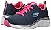 Skechers Sport Women's Fashion Fit Statement Piece Fashion Sneaker,Navy/Hot Pink,7.5 M US