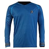 CosplaySky Star Trek Into Darkness Spock Shirt Uniform Costume Blue Version Medium