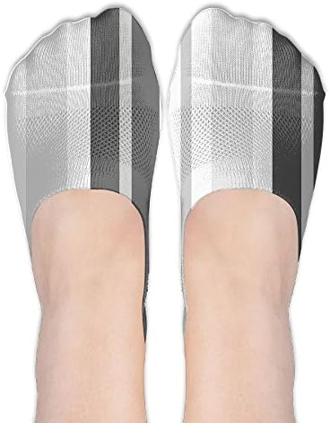 Stripe Grey Black Women's Breathable Low Cut Short Boat Ankle Socks