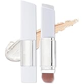 2 in 1 Color Changing Foundation Stick with Brush, Cover Cream Stick Foundation, Moisturizing Long-Lasting Makeup, Light Coverage Concealer, Long-Lasting Hydration, for All Skin Types (01#)