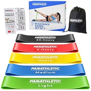 Panathletic Weerstandsbanden, Set van 5 Banden – 5 Verschillende Weerstandsniveau’s, Handleiding met Oefeningen, eBook…