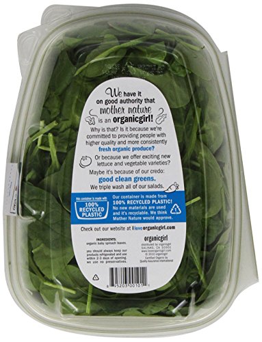 Organicgirl Baby Spinach, Clamshell, 5 Ounce