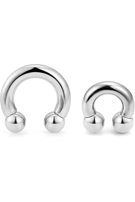 Ashley Piercing Jewelry Large Gauge Septum Piercing Horseshoe Barbells  Titanium Large Gauge Earring 0g 2g 4G 6g 8g 12G/2mm X 16mm X 5mm