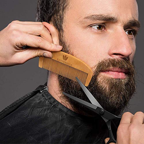 Naturenics Beard Brush, Beard Comb & Beard Scissors Set- 100% Pure Firm Boar Bristles - Best Beard Grooming Kit Works With All Beard Oils & Beard Balms- Helps with Beard Growth, Styling & Conditioning - Thumbnail 5