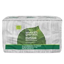 Seventh Generation Lunch Napkin, White Color, 1-ply, 250-Count Packs (Pack of 12)