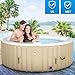 Goplus 4-6 Person Outdoor Spa Inflatable Hot Tub for Portable Jets Bubble Massage Relaxing w/Accessories Set (4 Person, White)