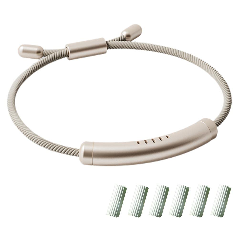 Itonash Mosquito Repellent Bracelet, Mosquito Repellent Wristband Adjustable Essential Oil Anti Mosquito Bracelet with 6 Replacement Sticks for Kids Adults Indoor Outdoor Trip (Champagne Gold)