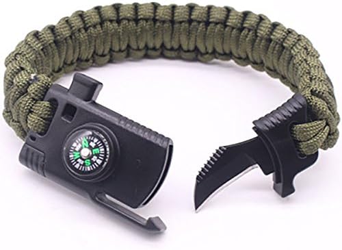 Paracord Knife Paracord Bracelet Survival Gear Kit with Embedded Compass, Starter, Emergency Knife and Whistle Sizing