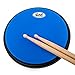 PAITITI 10.5 Inch Silent Portable Practice Drum Pad Round Shape with Carrying Bag Blue Color