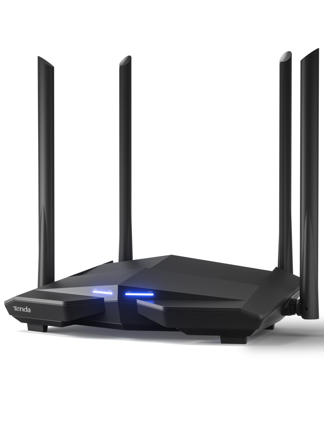 Tenda AC10 AC1200 MU-MIMO Wireless Gigabit Wi-Fi Router,Wi-Fi Speed Up to 867Mbps/5GHz + 300Mbps/2.4GHz,4 Gigabit LAN Ports,4 * 5dBi Antennas,Parental Control,WiFi Schedual,VPN, Black
