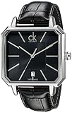Calvin Klein Men's K1U21107 Concept Square Stainless Steel Watch with Black Leather Band