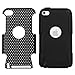 Snap-On Protector Hard Case for Apple iPod Touch 4th Generation / 4th Gen - Black/Black Hybrid Design variant