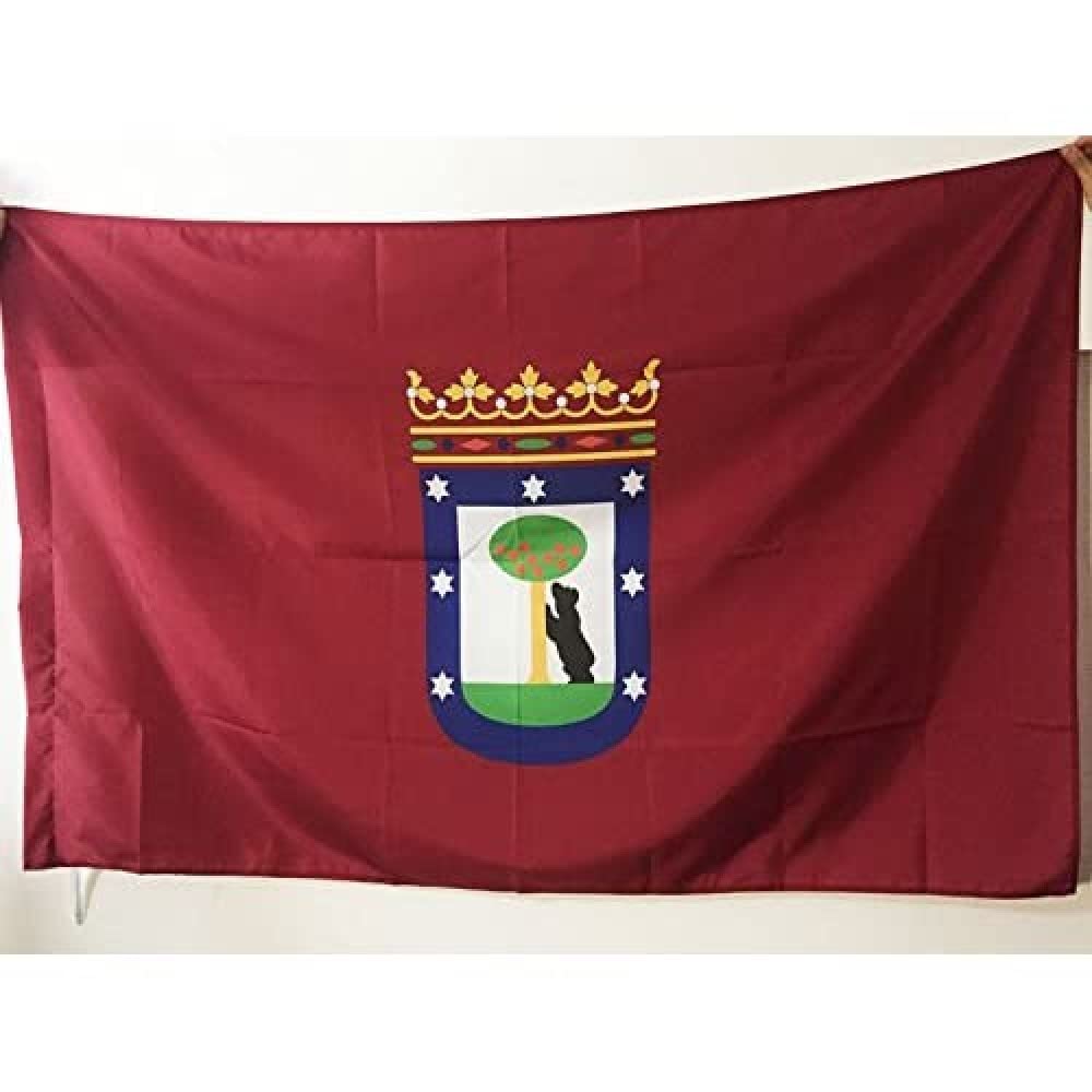 AZ FLAG - Madrid Flag - 2x3 Ft - Madrid Banner with Sleeve - 100% Polyester - Fade Resistant - Vivid Colors - 2' x 3' Feet - 90x60 Cm