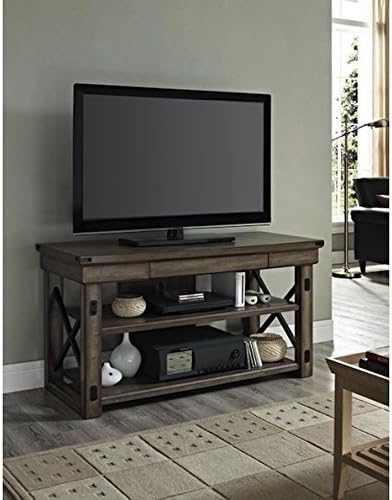 Living Room Wood Custom Rustic Metal Framed TV Console