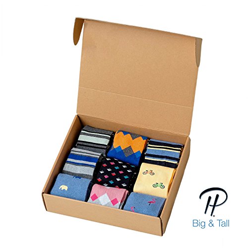 Pierre Henry SocksPierre Henry Over the Calf Socks for Men (9 pairs) | Cotton Over the Calf Dress Socks | Long Socks Stays up