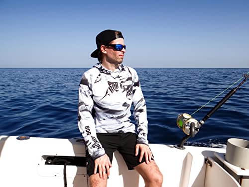 Bob Marlin UPF 50+ UV Protection Performance Fishing Hoody LongSleeve Shirts Breathable Quick-Dry Vented Airflow
