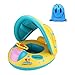 Kemuse Inflatable Baby Toddler Pool Float Swimming Ring with Sun Canopy for the Age 6-48 Months with Bath Toys / Storage Bag