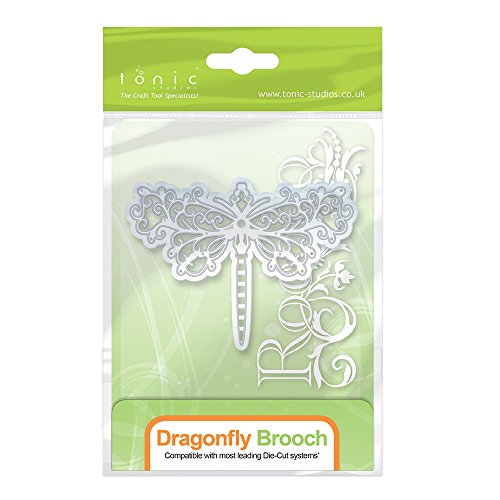 Tonic Studios 076E Dragonfly Brooch Rococo Die, Grey