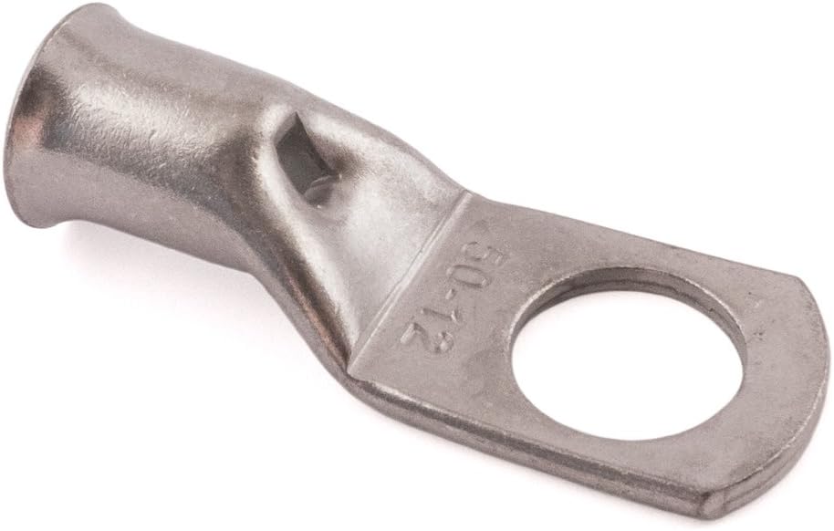 Copper Tube Lug Terminals, 50mm² Lug, 12mm Stud Hole, Pack of 20