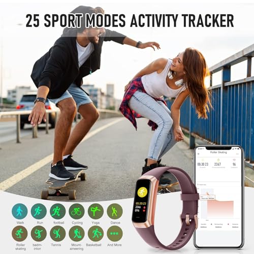 Fitness Tracker, Activity Trackers with 24/7 Heart Rate, Blood Oxygen Blood Pressure Sleep Monitor, Step Counter with 1.1" AMOLED Touch Color Screen, Calorie Pedometer Health Smart Watch for Women Men