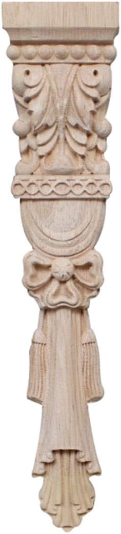 Enerhu Wood Carving Applique Onlay Carving Decal Unpainted for Door Cabinet Furniture Decoration 5.7 x 1.97inches + 1 Piece