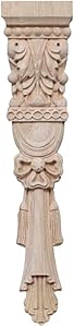 Enerhu Wood Carving Applique Onlay Carving Decal Unpainted for Door Cabinet Furniture Decoration 5.7 x 1.97inches + 1 Piece