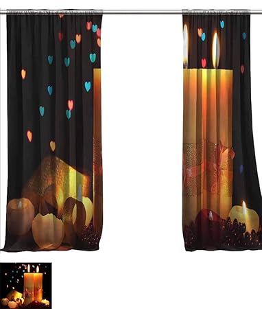 Amazon Com Multicolor Sheer Curtains For Living Room Candle And