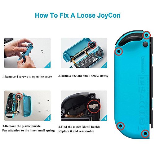 Joy-con Replacement Latches for Nintendo Switch, Yoelike Metal Lock Buckles Repair Tools Kit for Nintendo Switch NS Joy Con with Screwdrivers (Silver)