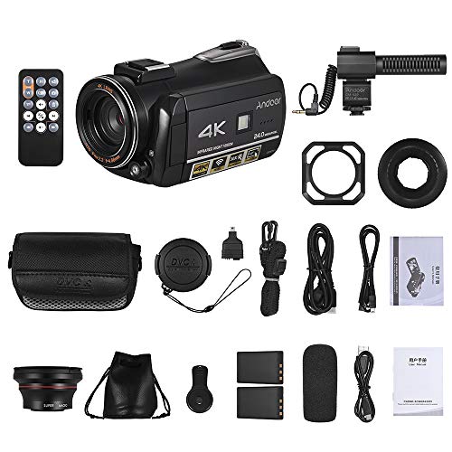 Video Camera Camcorder,Andoer 4K UHD 24MP DV Recorder 30X Zoom