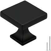 homdiy Black Cabinet Knobs 25 Pack Matte Black Square Cabinet Knobs | Solid Zinc Alloy, Kitchen Drawer Pulls, Single Hole Drawer Hardware, Dresser Handles, Dresser Pulls, Screws Included