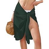 Ekouaer Women's Sarongs Short Sheer Bikini Skirt Wrap Beach Pareo Chiffon Swimsuit Cover Up S-XXL