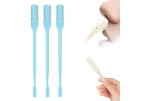 GENERIC 2-in-1 Nasal Hair Cutter, 2025 New Double Sided Nose Hair Knife, Portable Nostril Hair Remover Tool, 360° Rotating Nose Hair Trimmer with Ear Picker for Women and Men (Blue, 3 PCS)
