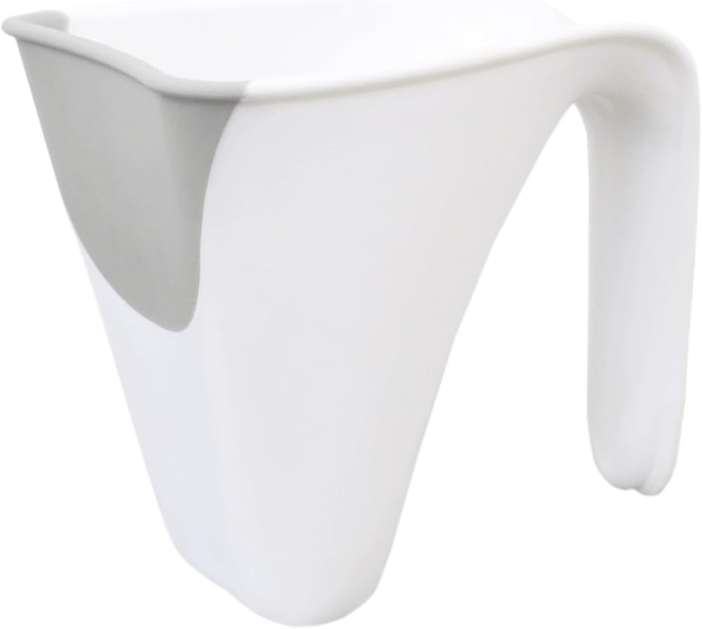 Shnuggle Bath Rinse Jug Soft Rim Hair Rinsing Cup White Grey