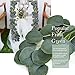Artificial Greenery Garland, Camlinbo Eucalyptus Willow Garland Total 12Ft Christmas Garland Leaf Vines Ivy Garland Hanging Wreath for Wedding Arch Backdrop Wall Party Decor-Eucalyptus Grey