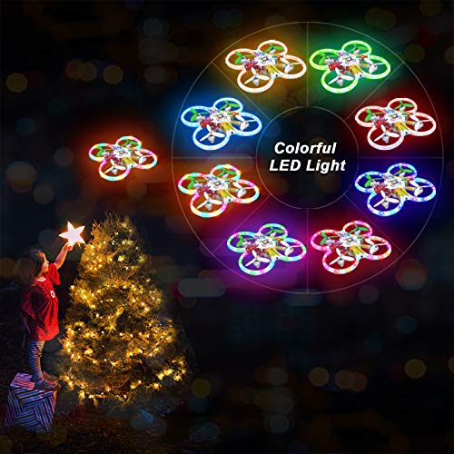 Drone for Kids, Colorful Remote Control Drones Quadcopters with LED Night Lights,Headless Mode,Remote Control 3D Flips 3… - Image 2