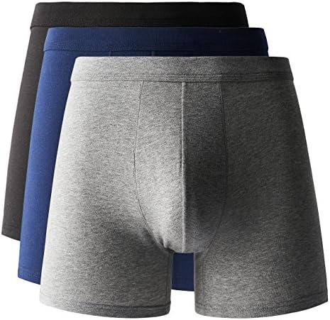 SANQIANG Men's No Ride up Boxer Briefs Cotton Stretch 3 Pack Underwear