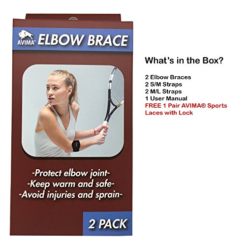 image for [2 Pack] AVIMA BEST Quality Elbow Brace With Compression Pad for Men &