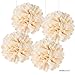 Andaz Press Large Tissue Paper Pom Poms Hanging Decorations, Ivory, 14-inch, 4-Pack, Wedding Bridal Shower Anniversary Decorations Colored Birthday Party Supplies