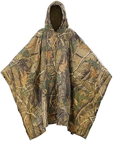 Multifunction Military Emergency Rain Poncho,Lightweight Waterproof &amp; Packable Rainwear for Men,Women,Boys &amp; Girls,Long Travel Camouflage Slicker for Adults,Unisex Raincoat to be a Tent