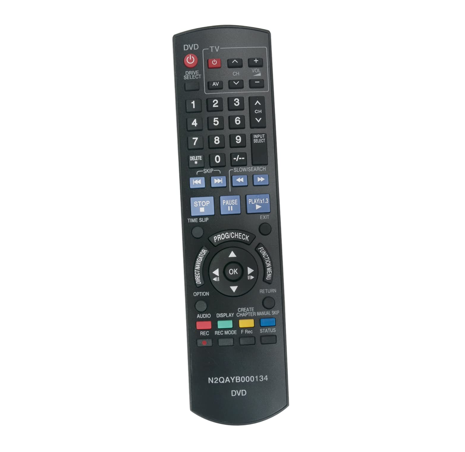 AULCMEET N2QAYB000134 N2QAYB000133 Replacement Remote Control Compatible with Panasonic Multi-System DVD Recorder DMR-EH58 DMR-EH57 DMR-EX77 DMR-EH770 DMR-EH67 DMR-EH68