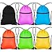 Paxcoo 6 Pack Drawstring Backpack with Pocket Cinch Sack String Tote Nap Bag Bulk for Gym