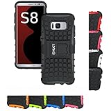 Galaxy S8 Case, HLCT Rugged Shock Proof Dual-Layer PC and Soft Silicone Case With Built-In Kickstand for Samsung Galaxy S8 (2017) (Black)
